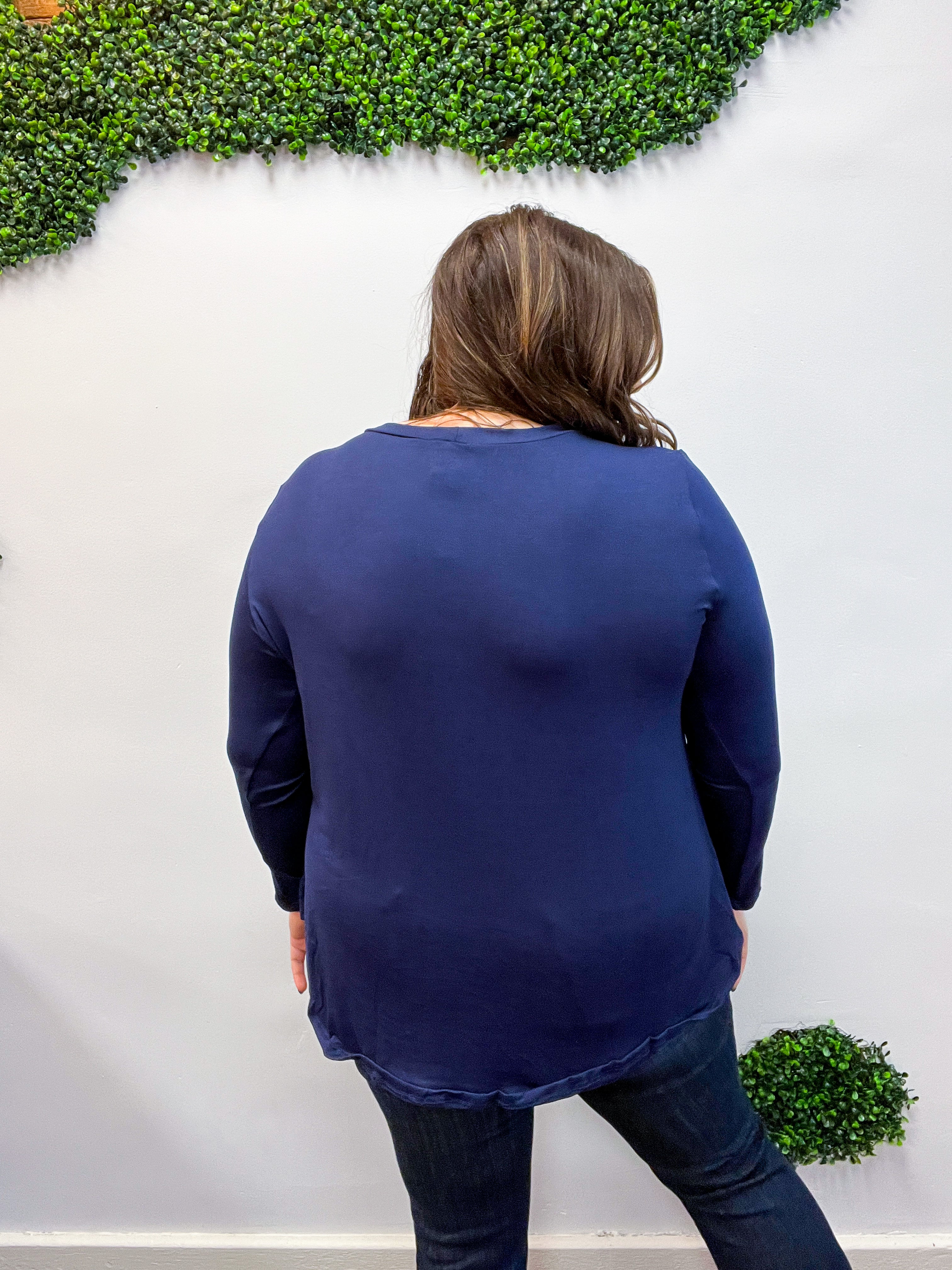 Essential Butter Soft Round Neck Long Sleeve Top - Navy *FINAL SALE*