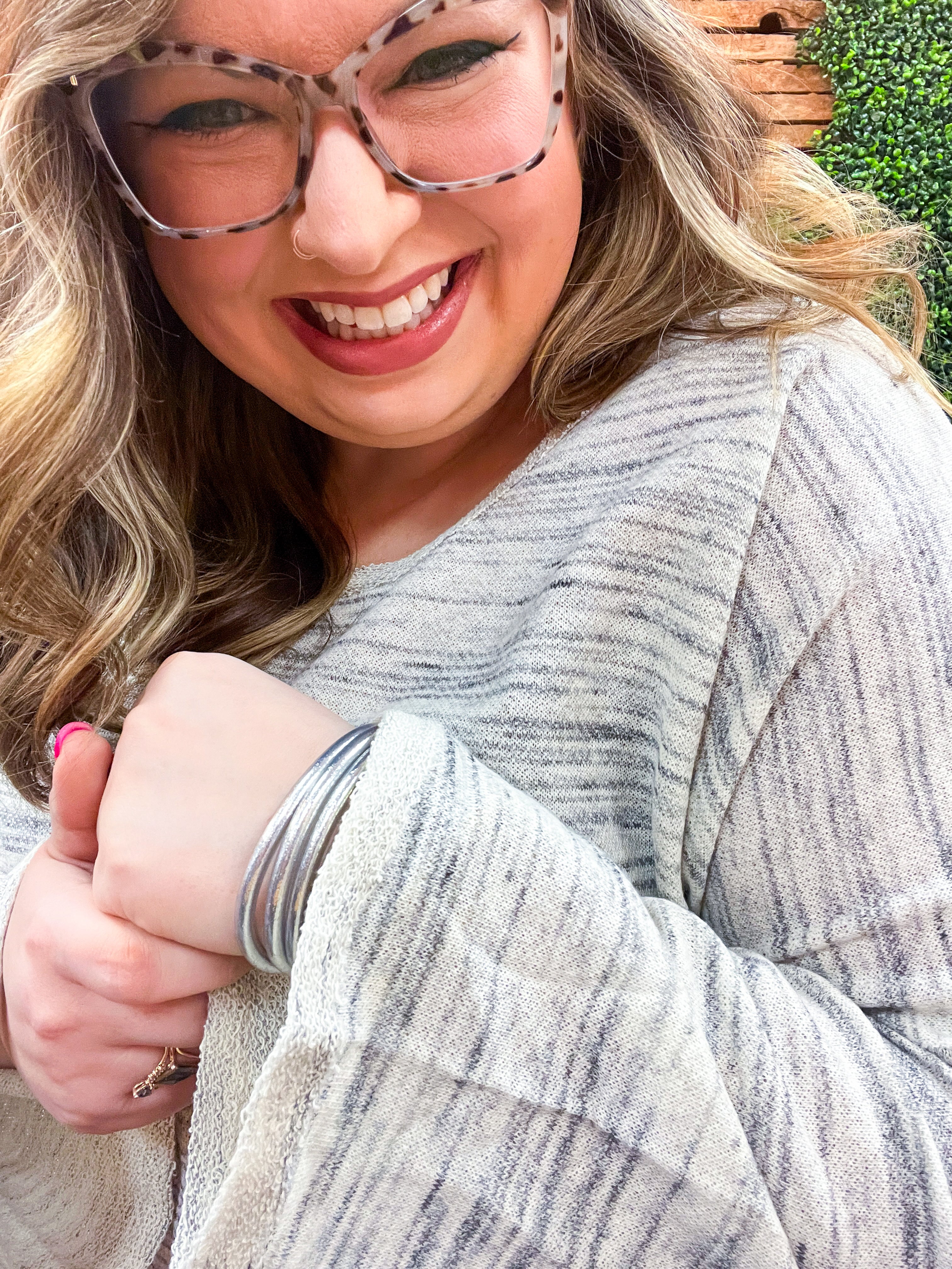 Coastal Breeze Contrast Seaming Wide Sleeve Pullover - Oatmeal *FINAL SALE*