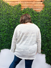 Coastal Breeze Contrast Seaming Wide Sleeve Pullover - Oatmeal *FINAL SALE*