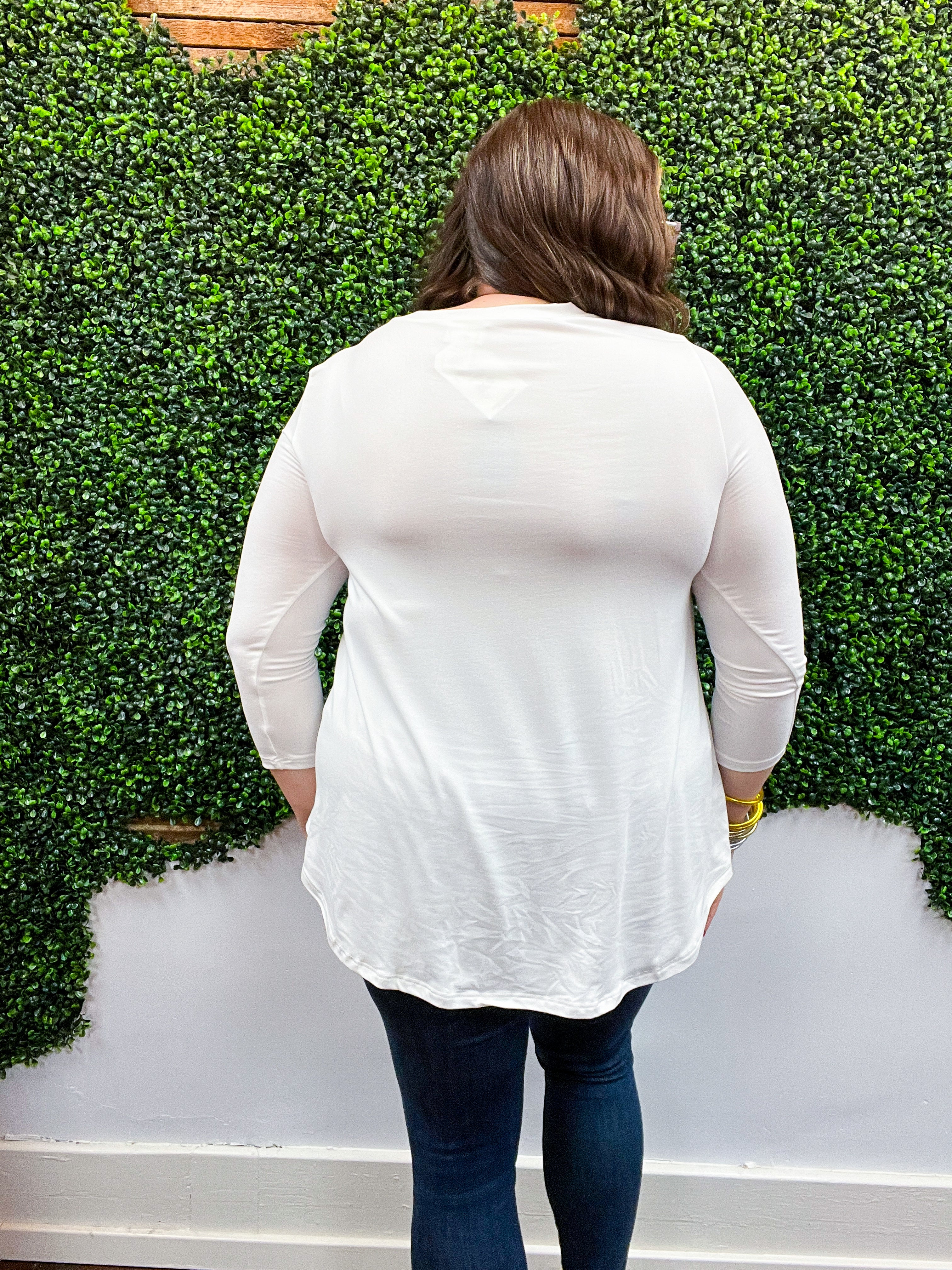 Essential Butter Soft V Neck Long Sleeve Top - Ivory *FINAL SALE*