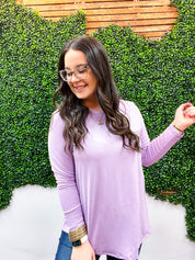 Essential Butter Soft Round Neck Long Sleeve Top - Lavender *FINAL SALE*