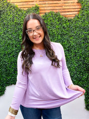 Essential Butter Soft Round Neck Long Sleeve Top - Lavender *FINAL SALE*