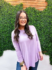 Essential Butter Soft Round Neck Long Sleeve Top - Lavender *FINAL SALE*