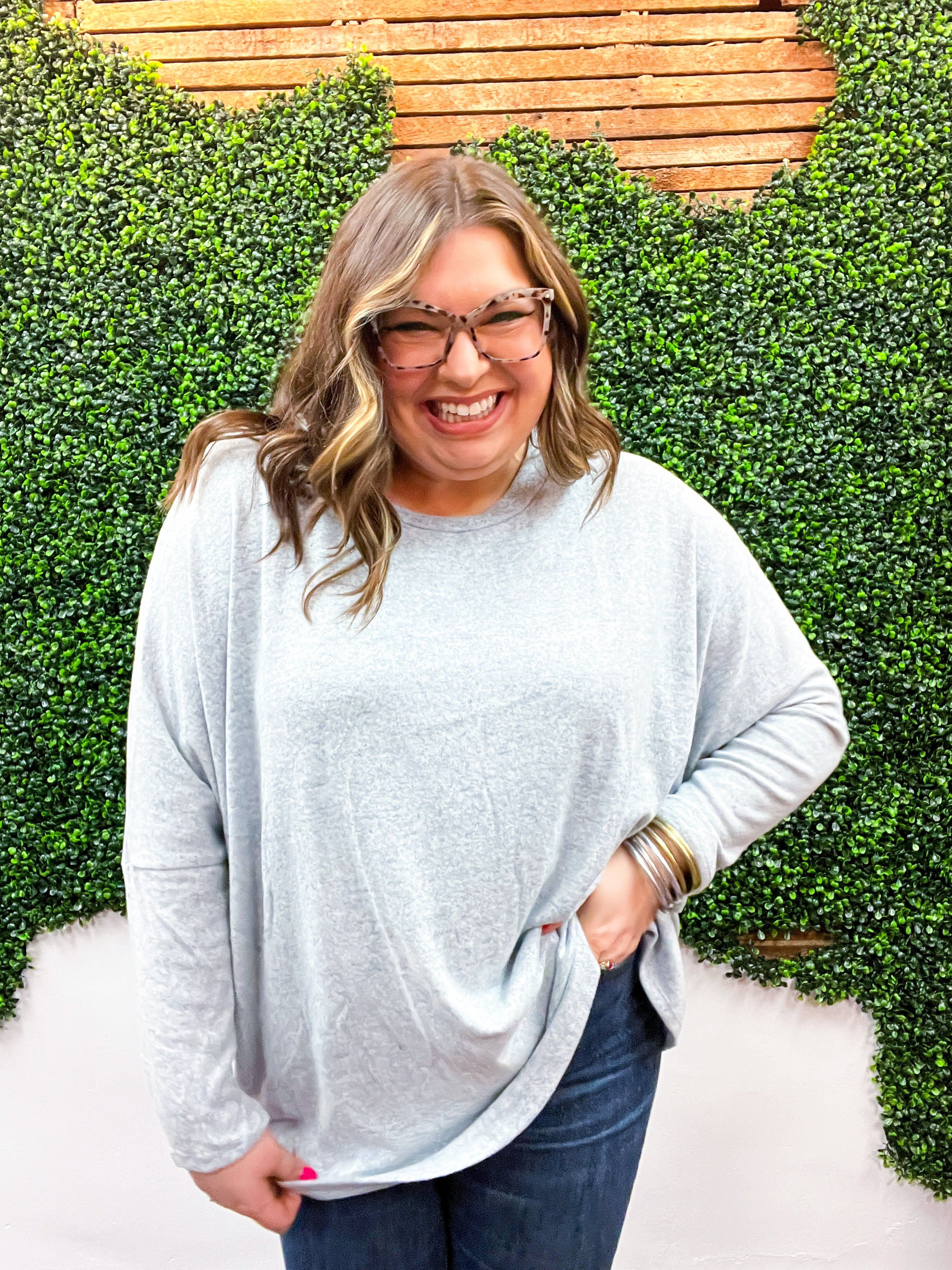 Life Is But A Dream Oversized Sweater Tunic - Denim Blue *FINAL SALE*