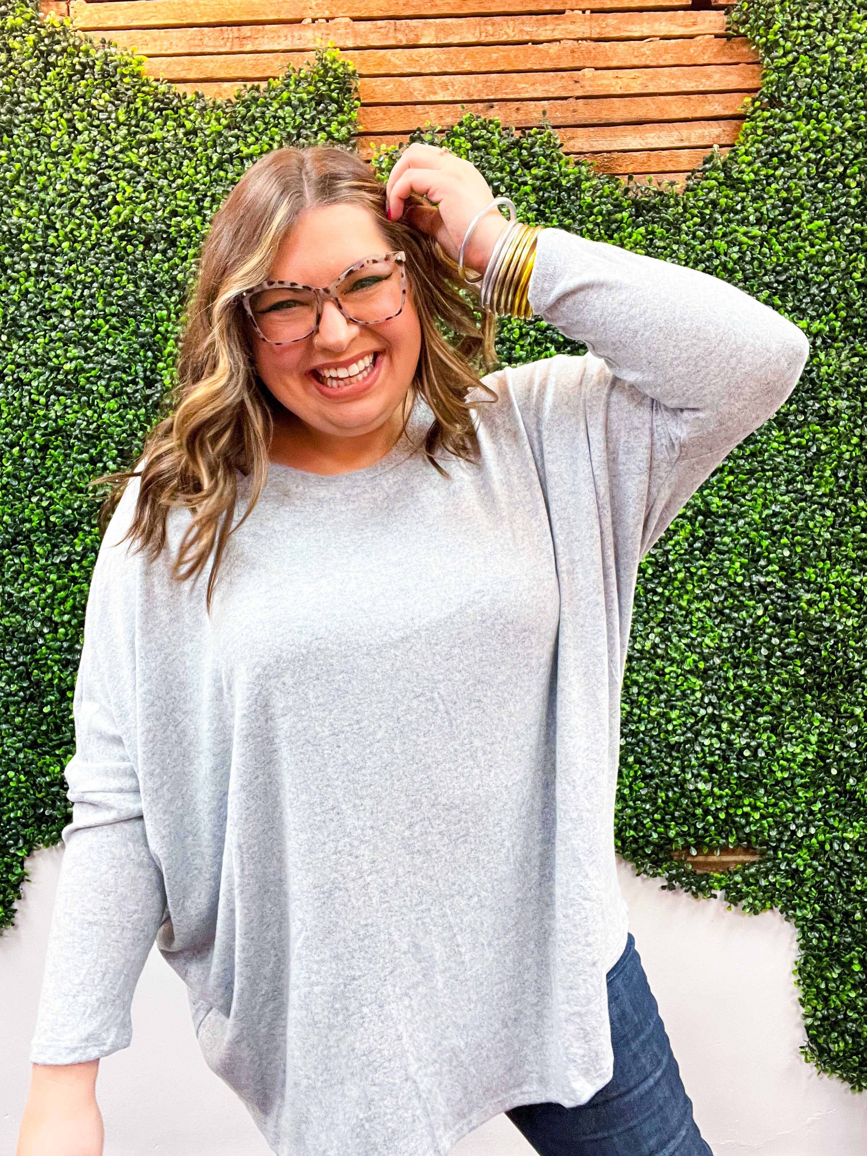 Life Is But A Dream Oversized Sweater Tunic - Denim Blue *FINAL SALE*