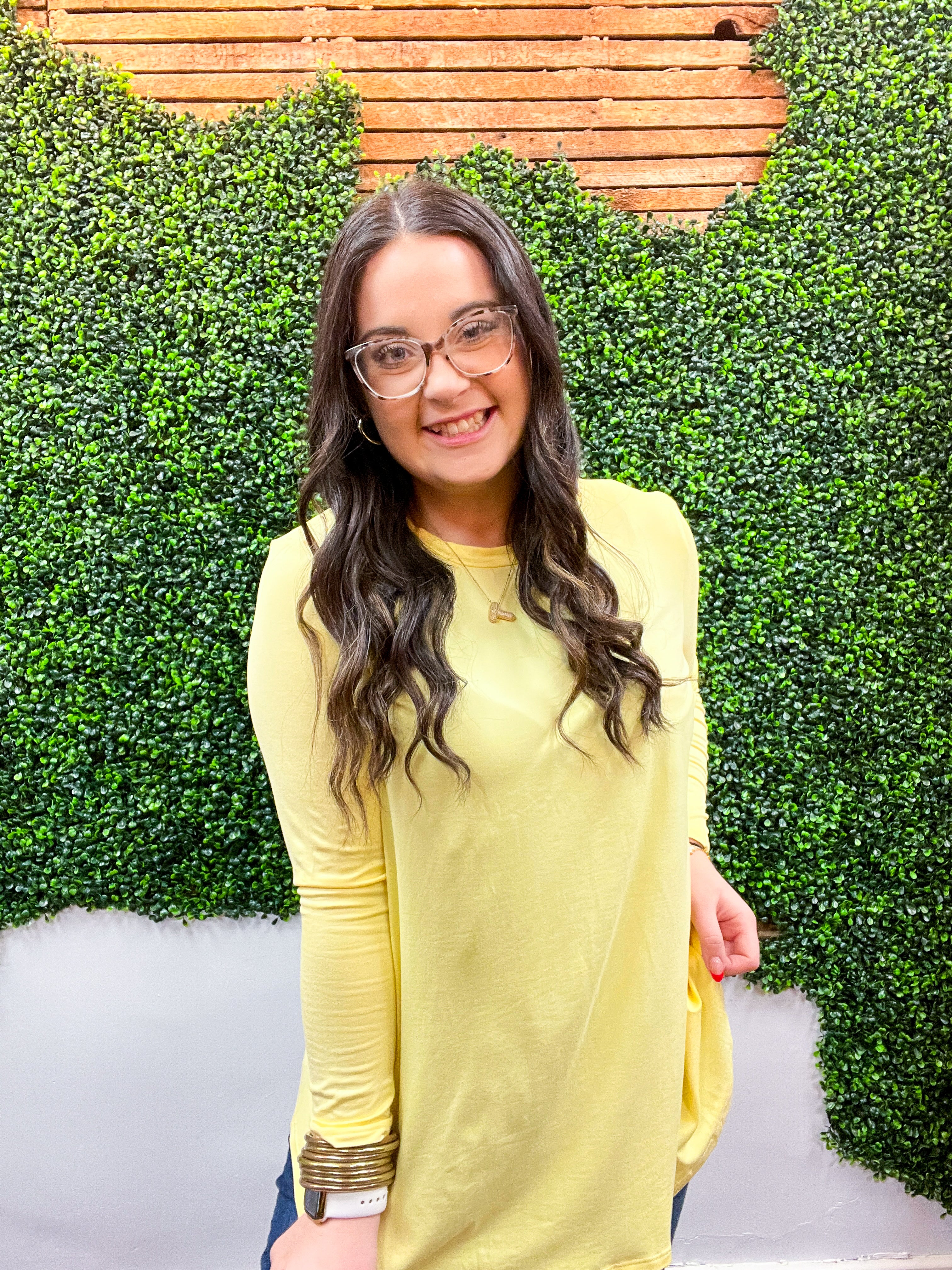 Essential Butter Soft Round Neck Long Sleeve Top - Banana *FINAL SALE*