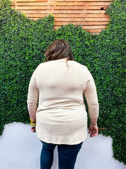 Essential Butter Soft V Neck Long Sleeve Top - Tan *FINAL SALE*