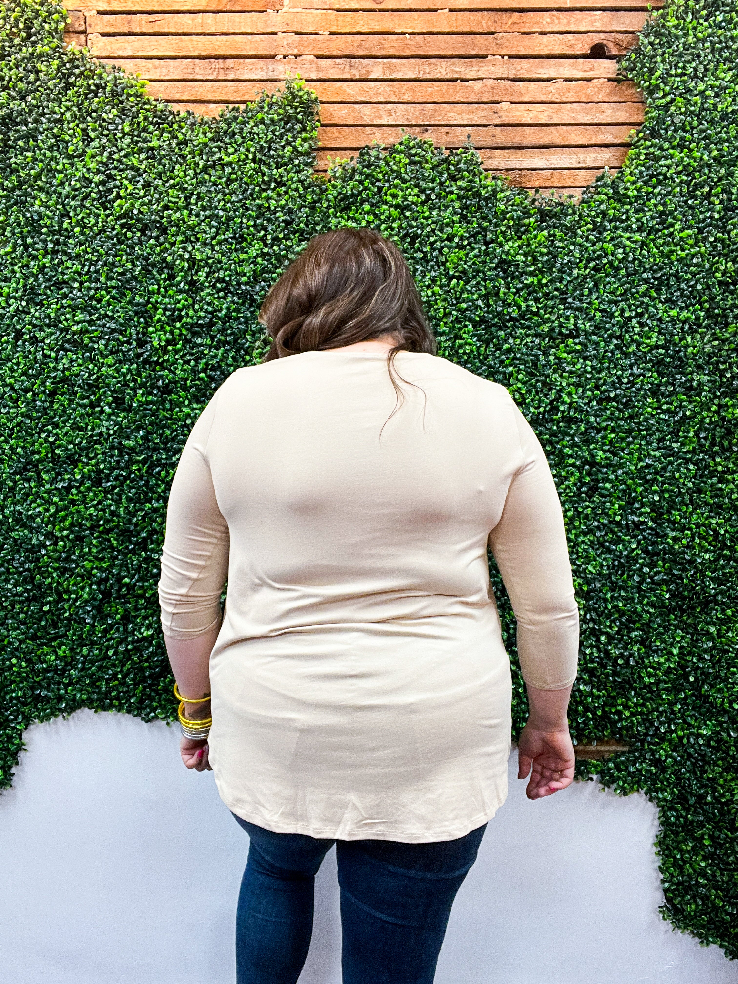 Essential Butter Soft V Neck Long Sleeve Top - Tan *FINAL SALE*