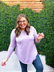 Essential Butter Soft Round Neck Long Sleeve Top - Lavender *FINAL SALE*