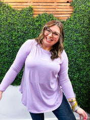 Essential Butter Soft Round Neck Long Sleeve Top - Lavender *FINAL SALE*