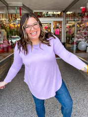 Essential Butter Soft Round Neck Long Sleeve Top - Lavender *FINAL SALE*