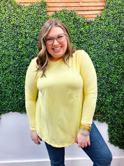 Essential Butter Soft Round Neck Long Sleeve Top - Banana *FINAL SALE*