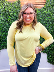Essential Butter Soft Round Neck Long Sleeve Top - Banana *FINAL SALE*