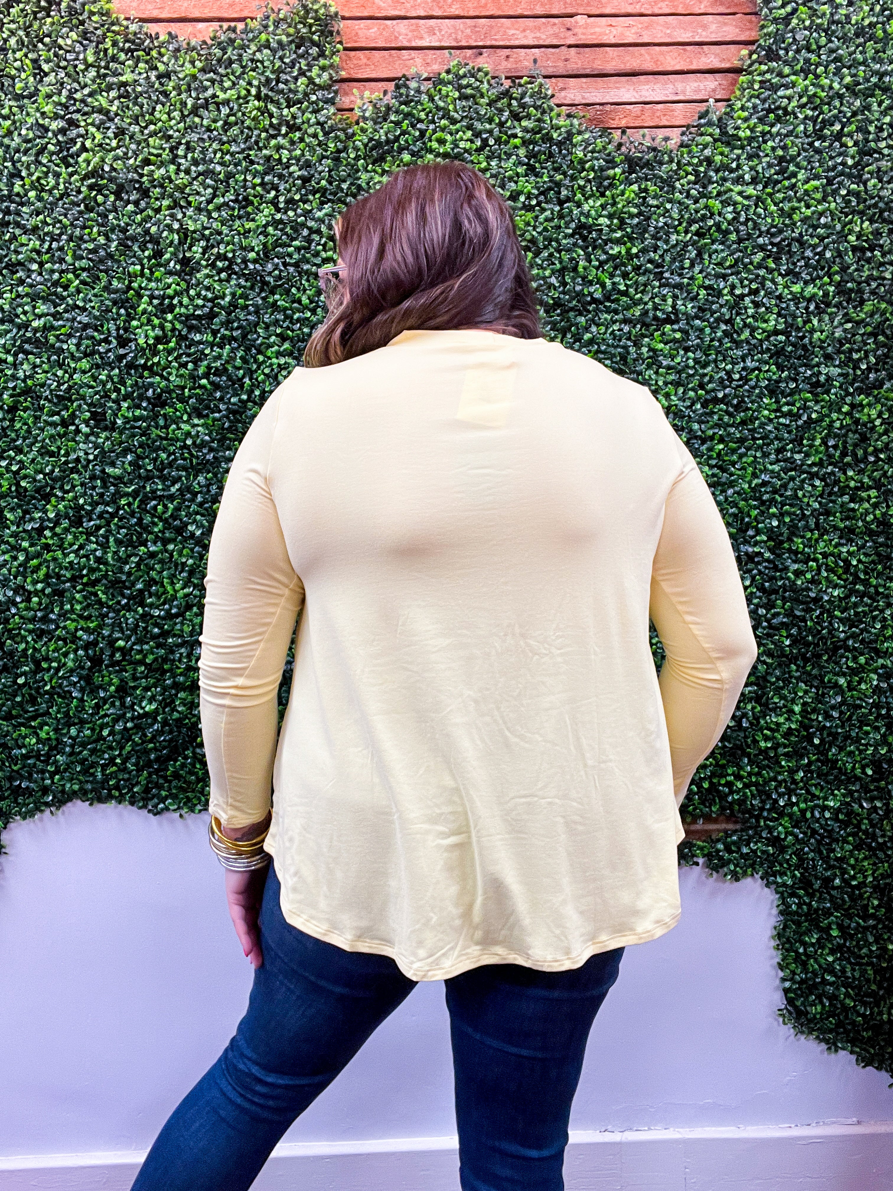 Essential Butter Soft Round Neck Long Sleeve Top - Banana *FINAL SALE*