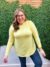 Essential Butter Soft Round Neck Long Sleeve Top - Banana *FINAL SALE*