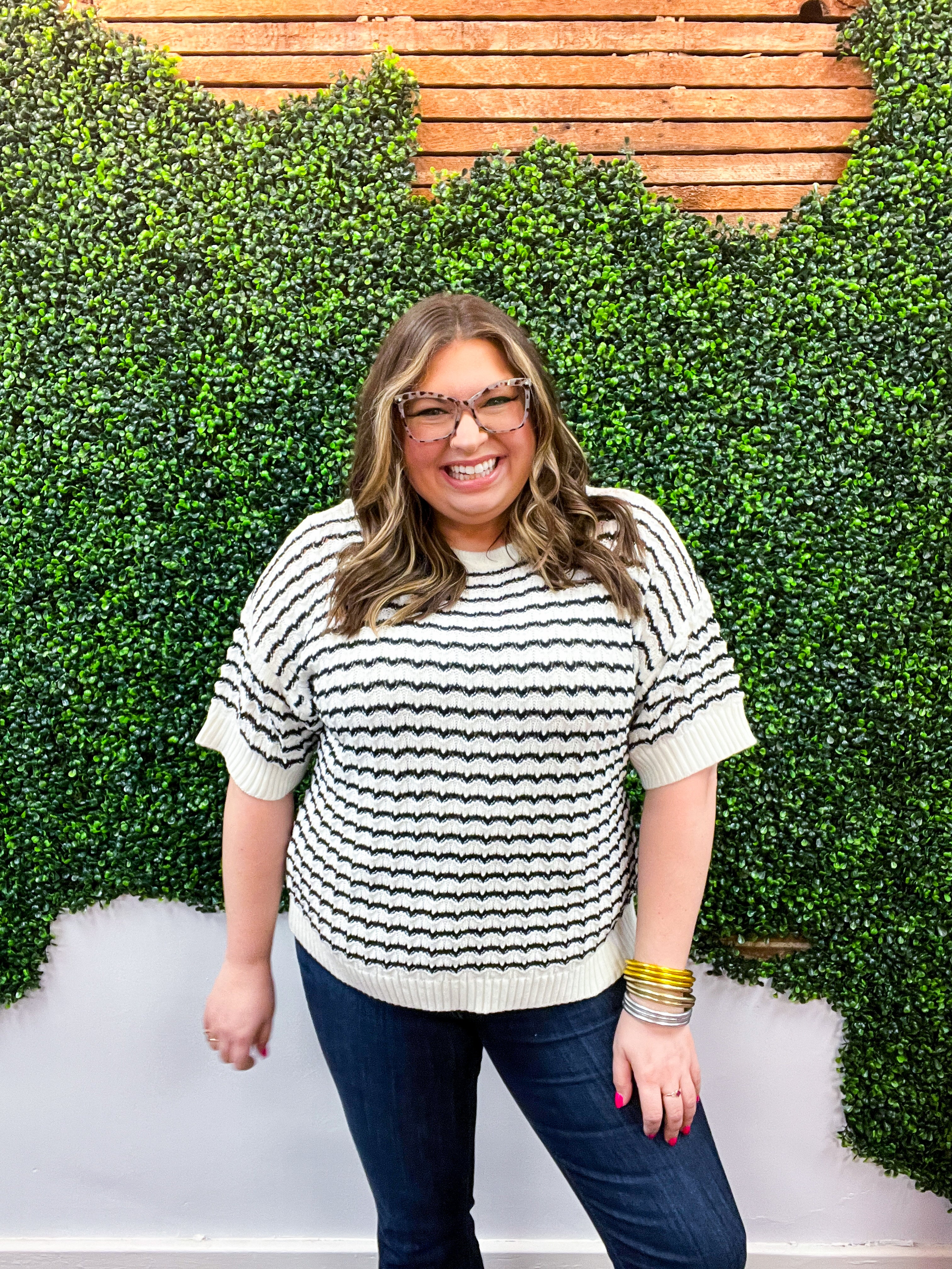 Wavy Days Stripe Sweater Top