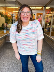 Confetti Bliss Bubble Sleeve Sweater