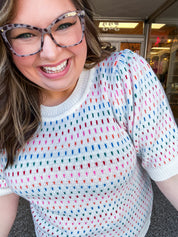 Confetti Bliss Bubble Sleeve Sweater