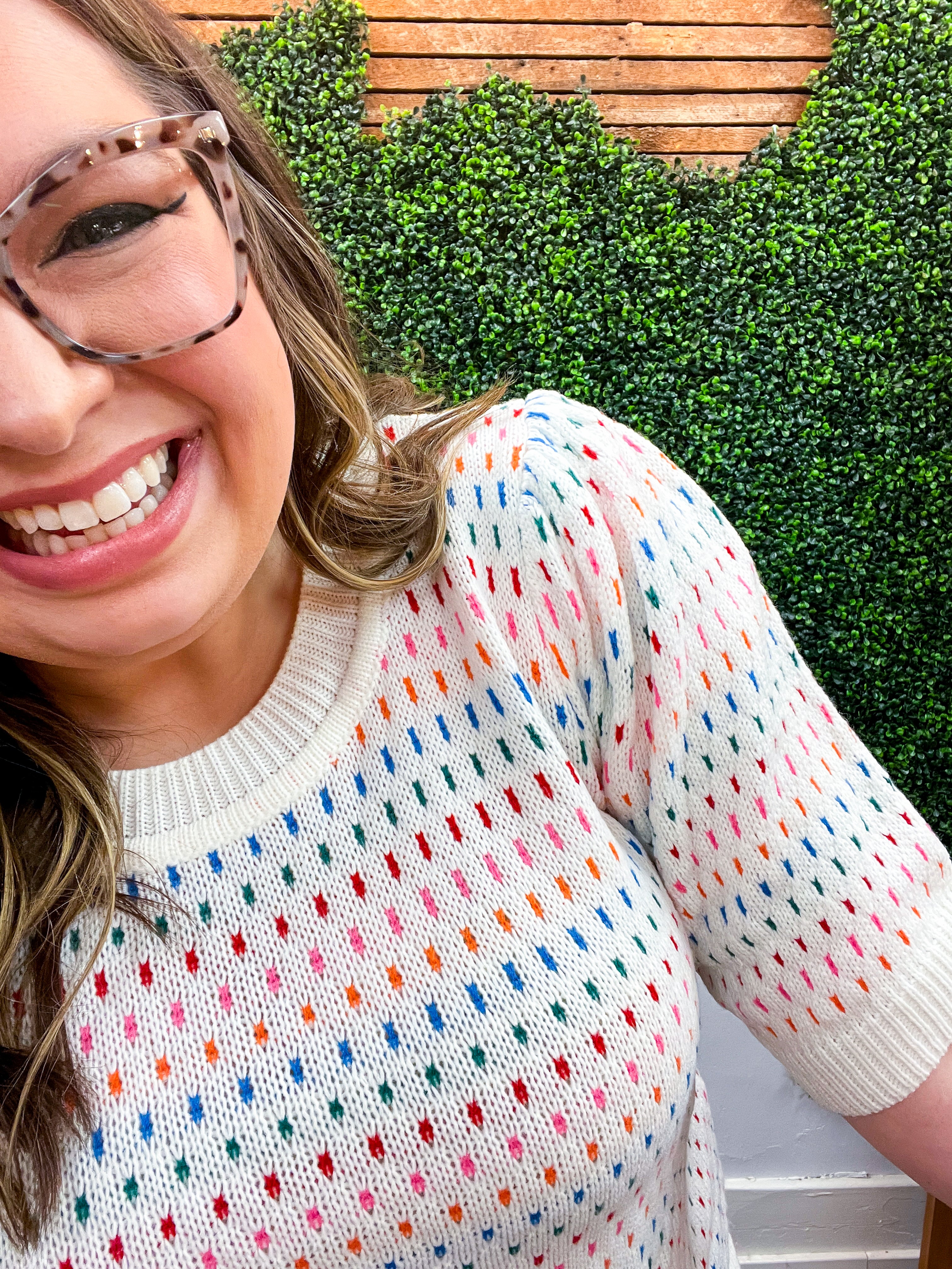 Confetti Bliss Bubble Sleeve Sweater