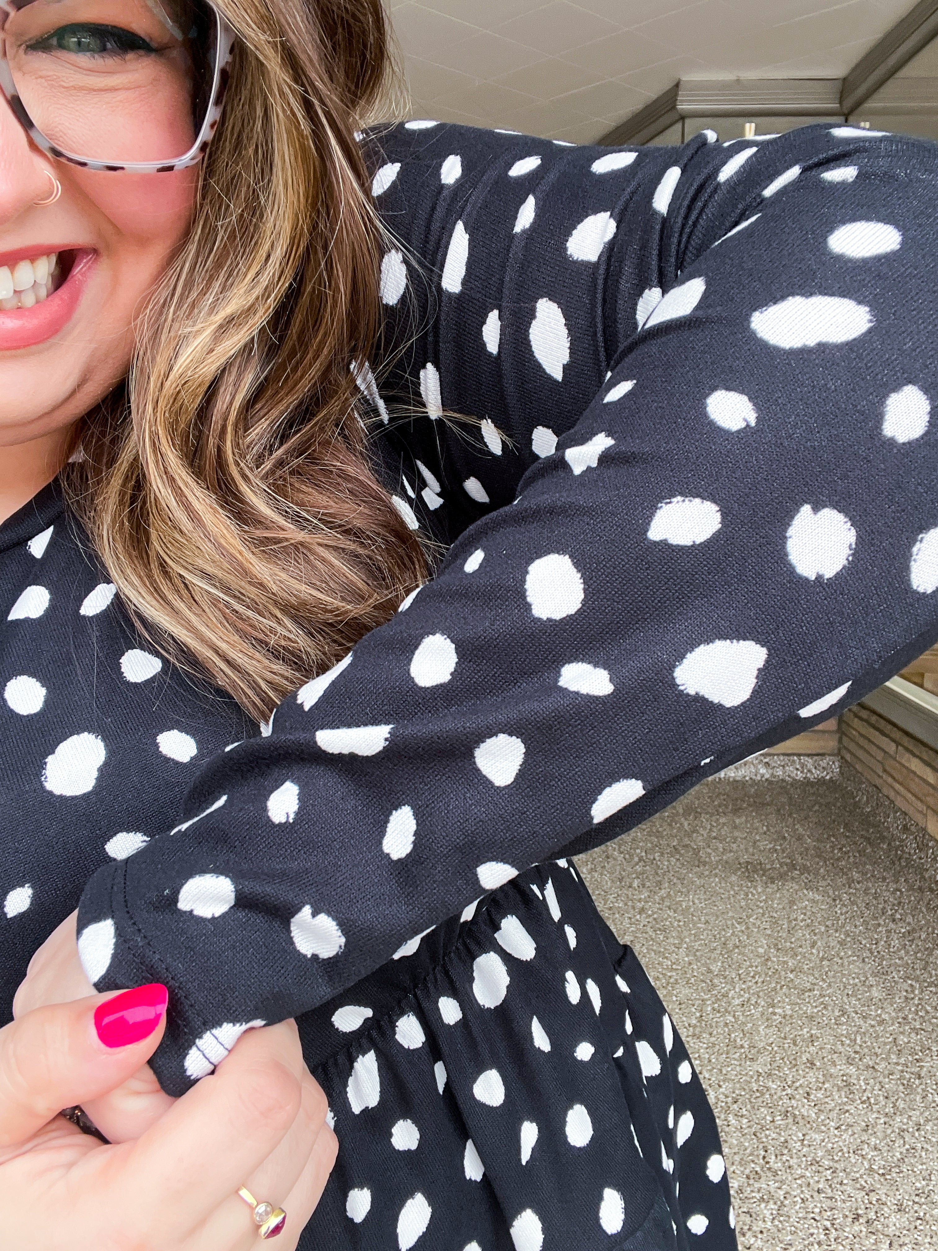 Dotted Delight Babydoll Top - Black & White *FINAL SALE*
