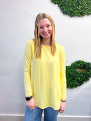 Essential Butter Soft Round Neck Long Sleeve Top - Banana *FINAL SALE*