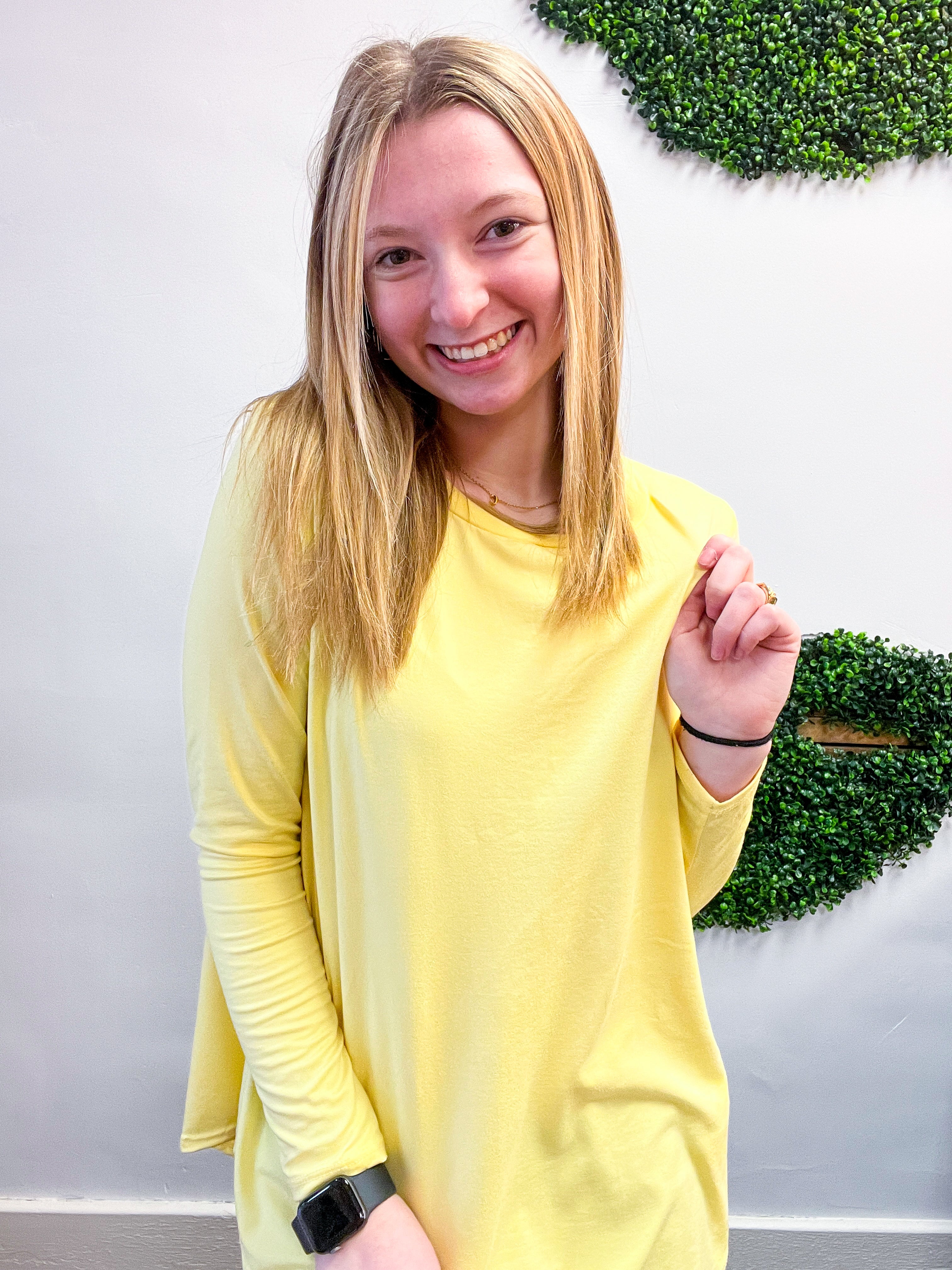 Essential Butter Soft Round Neck Long Sleeve Top - Banana *FINAL SALE*