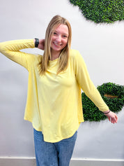 Essential Butter Soft Round Neck Long Sleeve Top - Banana *FINAL SALE*