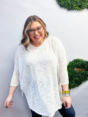 Whispered Comfort Slub Knit Oversized Tunic Top - Ivory *FINAL SALE*