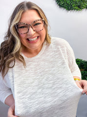Whispered Comfort Slub Knit Oversized Tunic Top - Ivory *FINAL SALE*