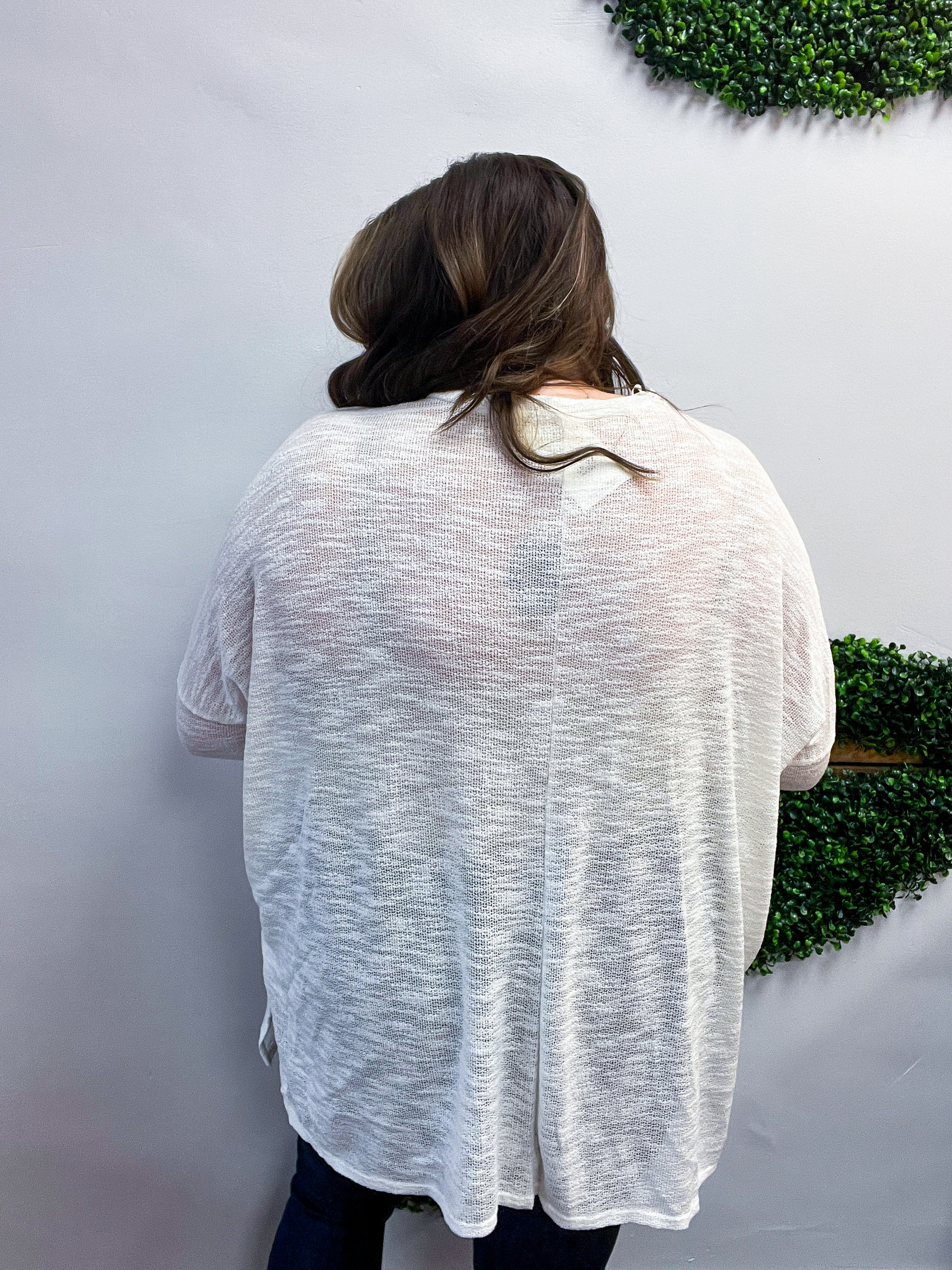 Whispered Comfort Slub Knit Oversized Tunic Top - Ivory *FINAL SALE*