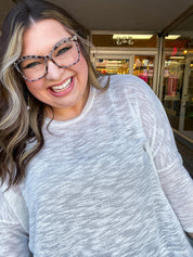 Whispered Comfort Slub Knit Oversized Tunic Top - Ivory *FINAL SALE*