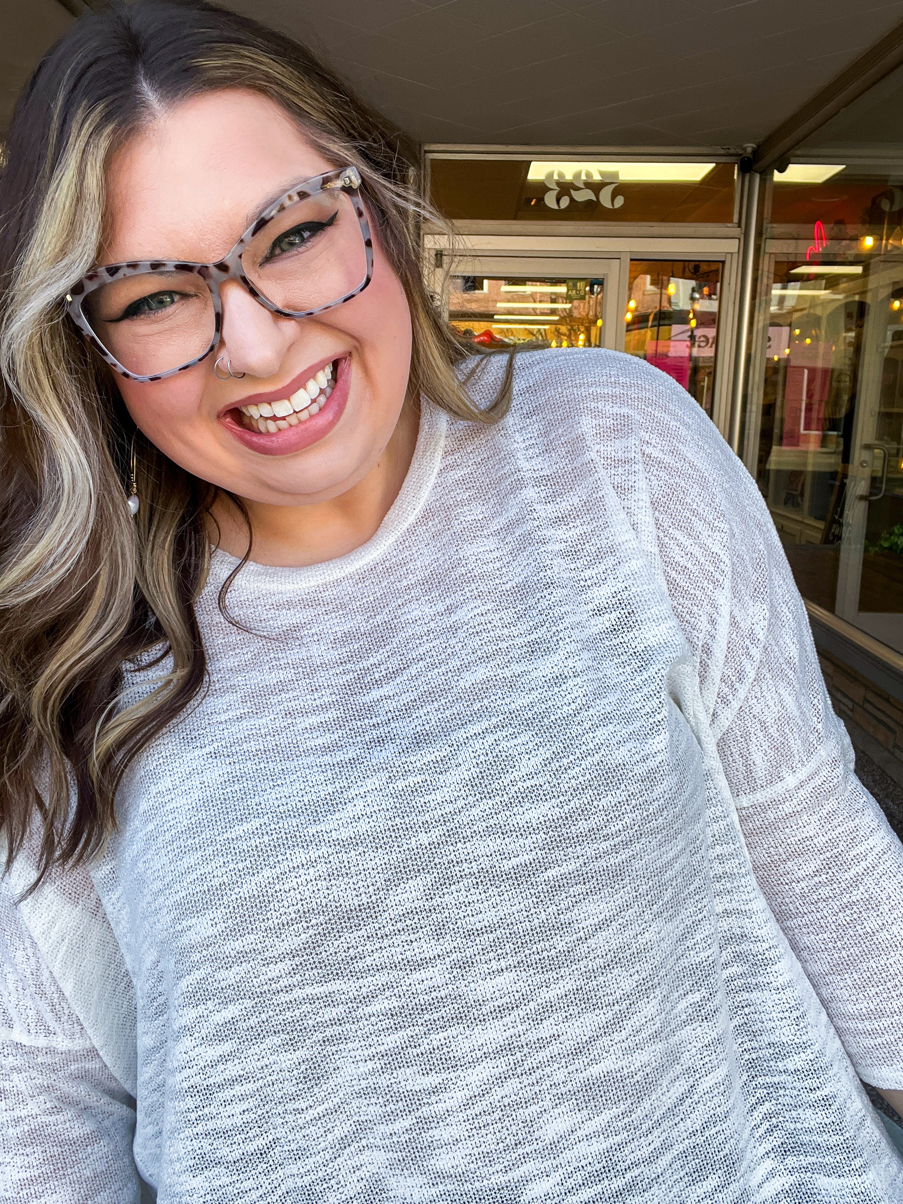 Whispered Comfort Slub Knit Oversized Tunic Top - Ivory *FINAL SALE*
