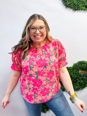 Blooming Bright Puff Sleeve Top