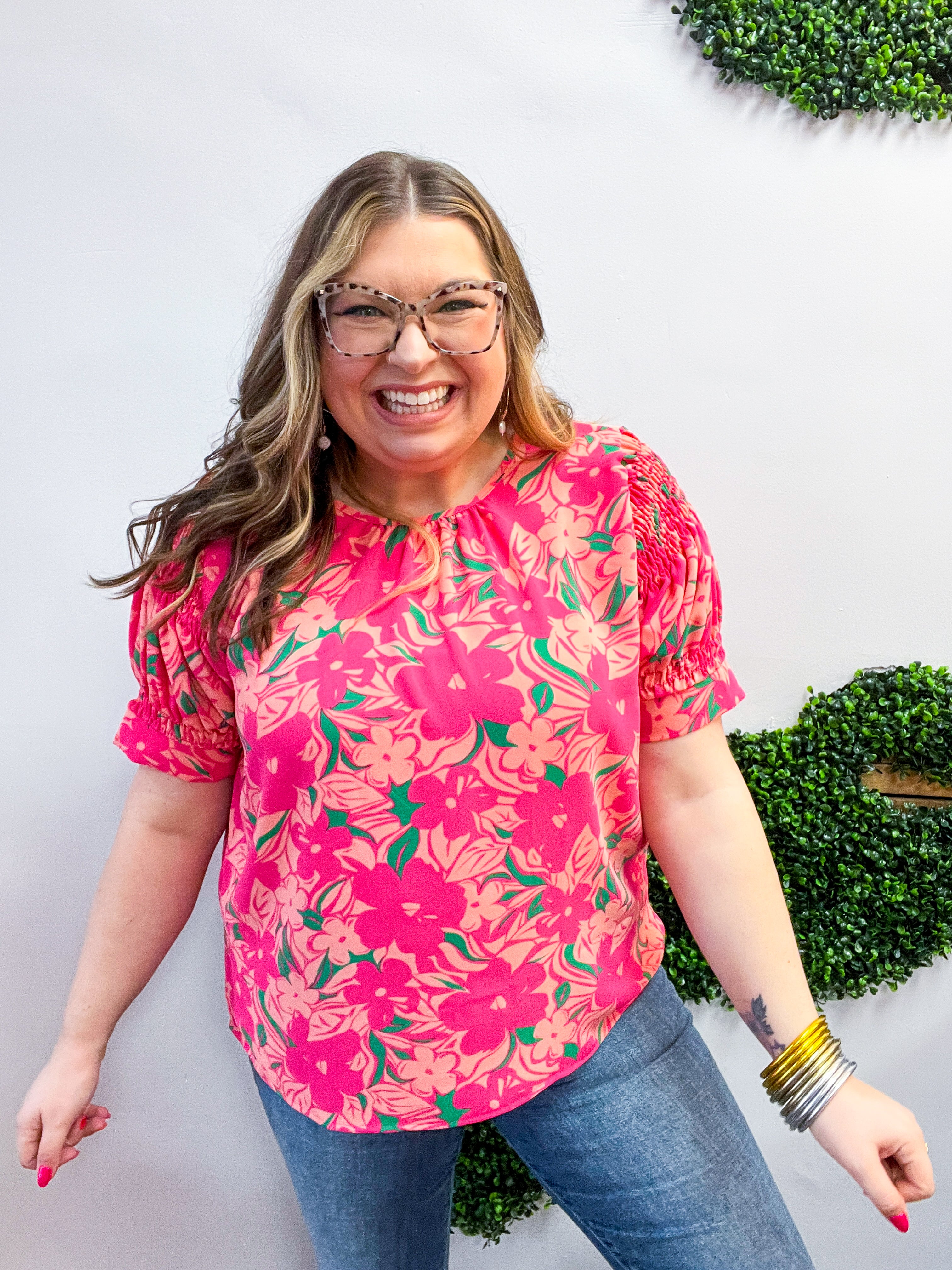 Blooming Bright Puff Sleeve Top