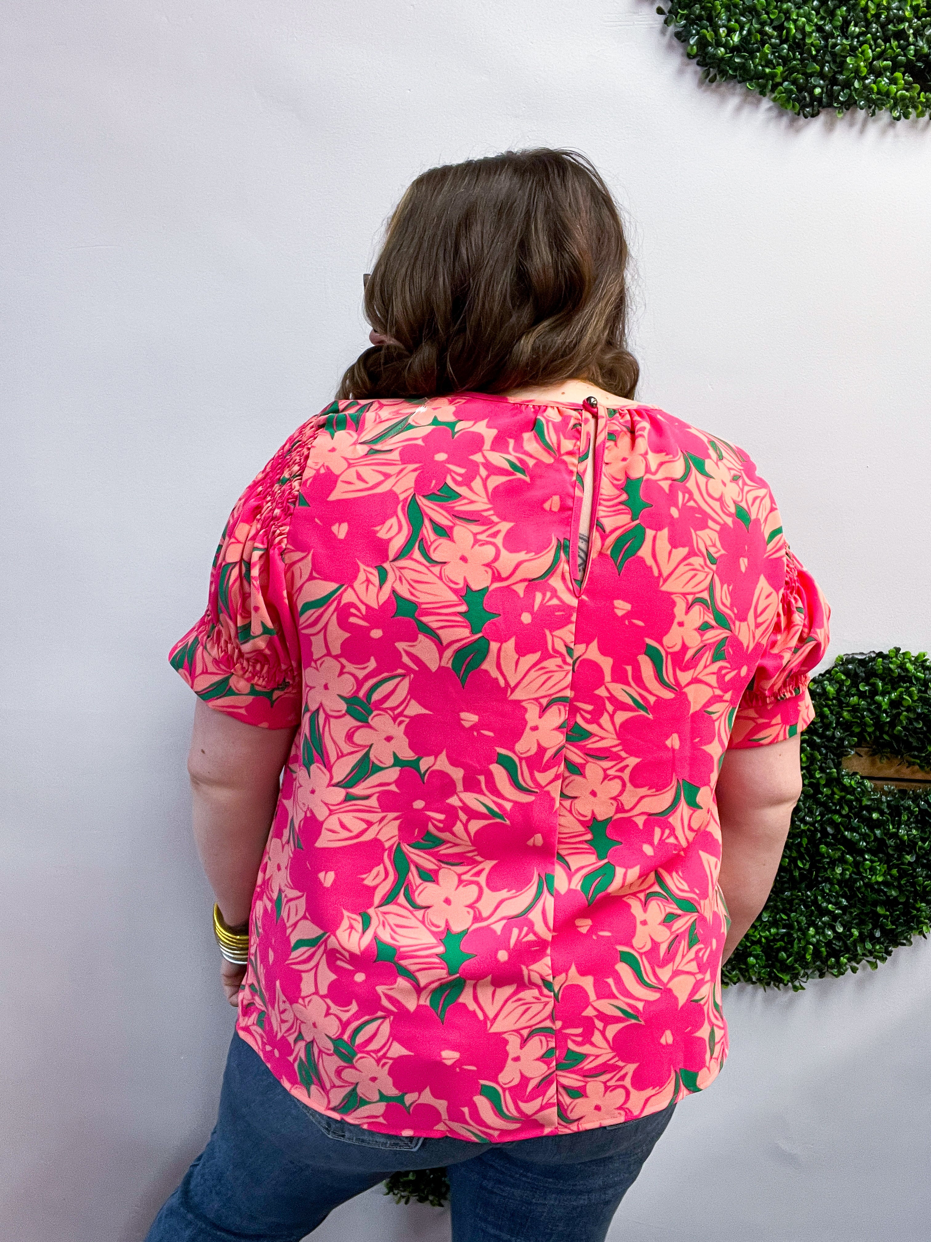 Blooming Bright Puff Sleeve Top