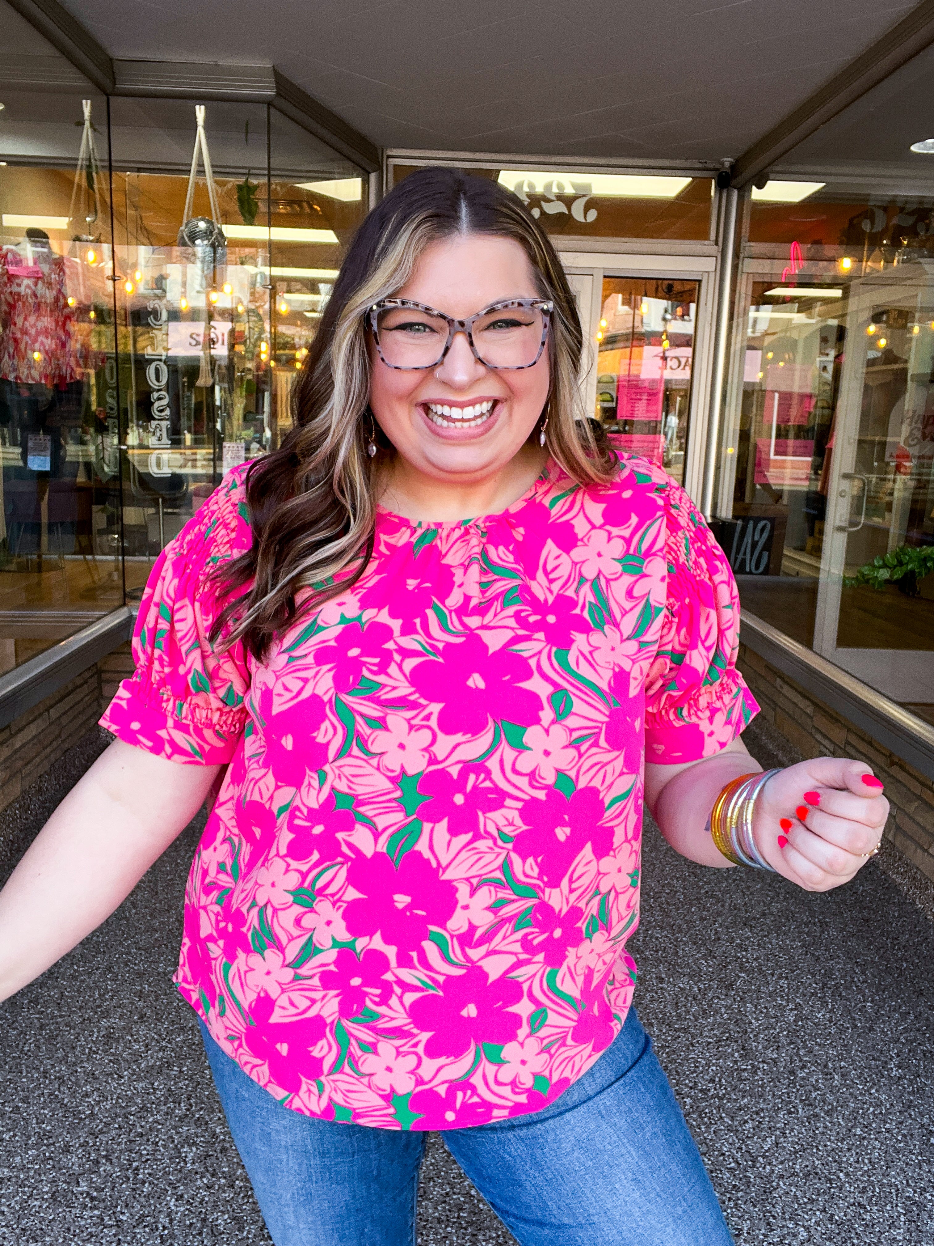 Blooming Bright Puff Sleeve Top