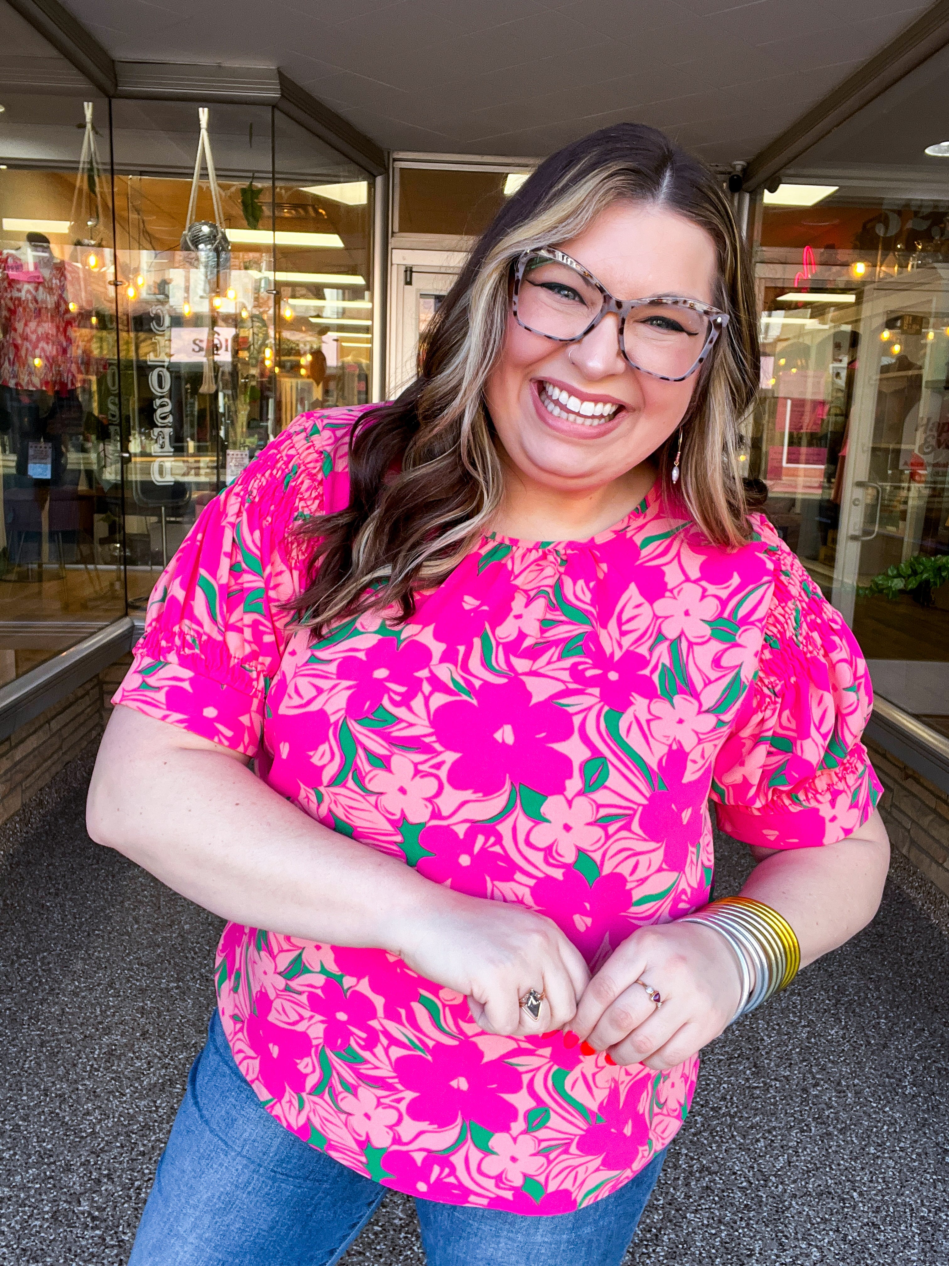 Blooming Bright Puff Sleeve Top