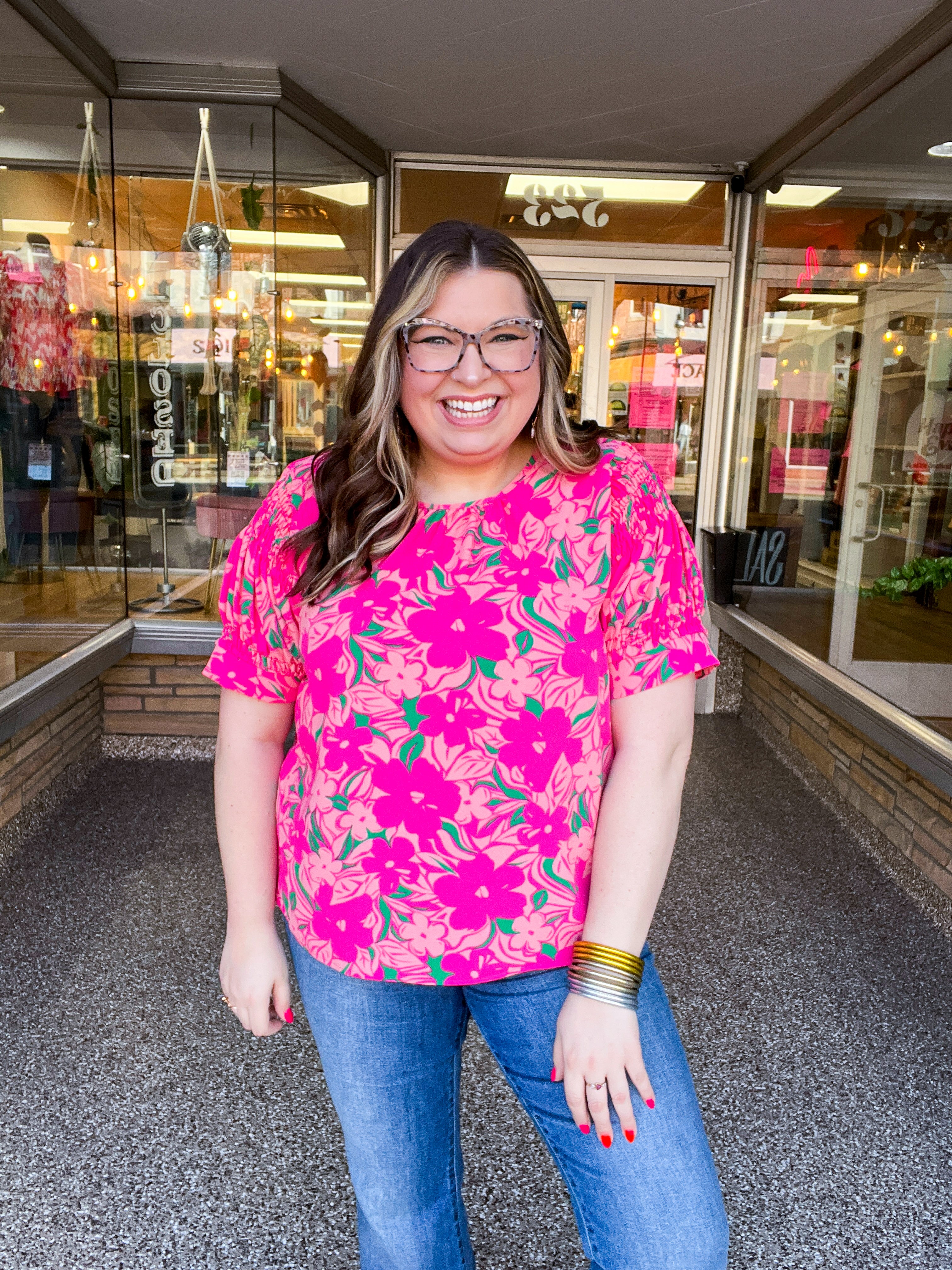 Blooming Bright Puff Sleeve Top