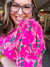 Blooming Bright Puff Sleeve Top