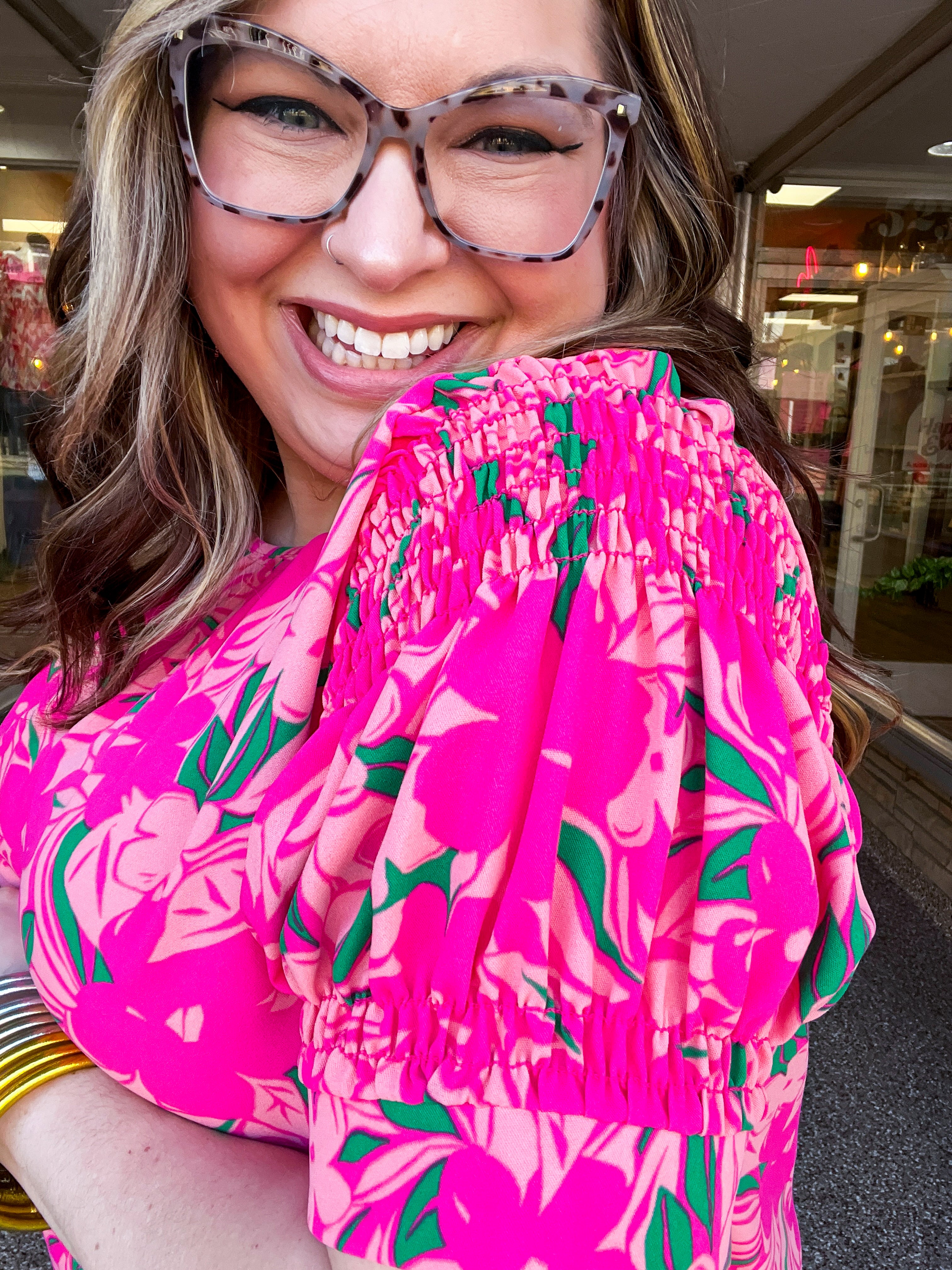 Blooming Bright Puff Sleeve Top