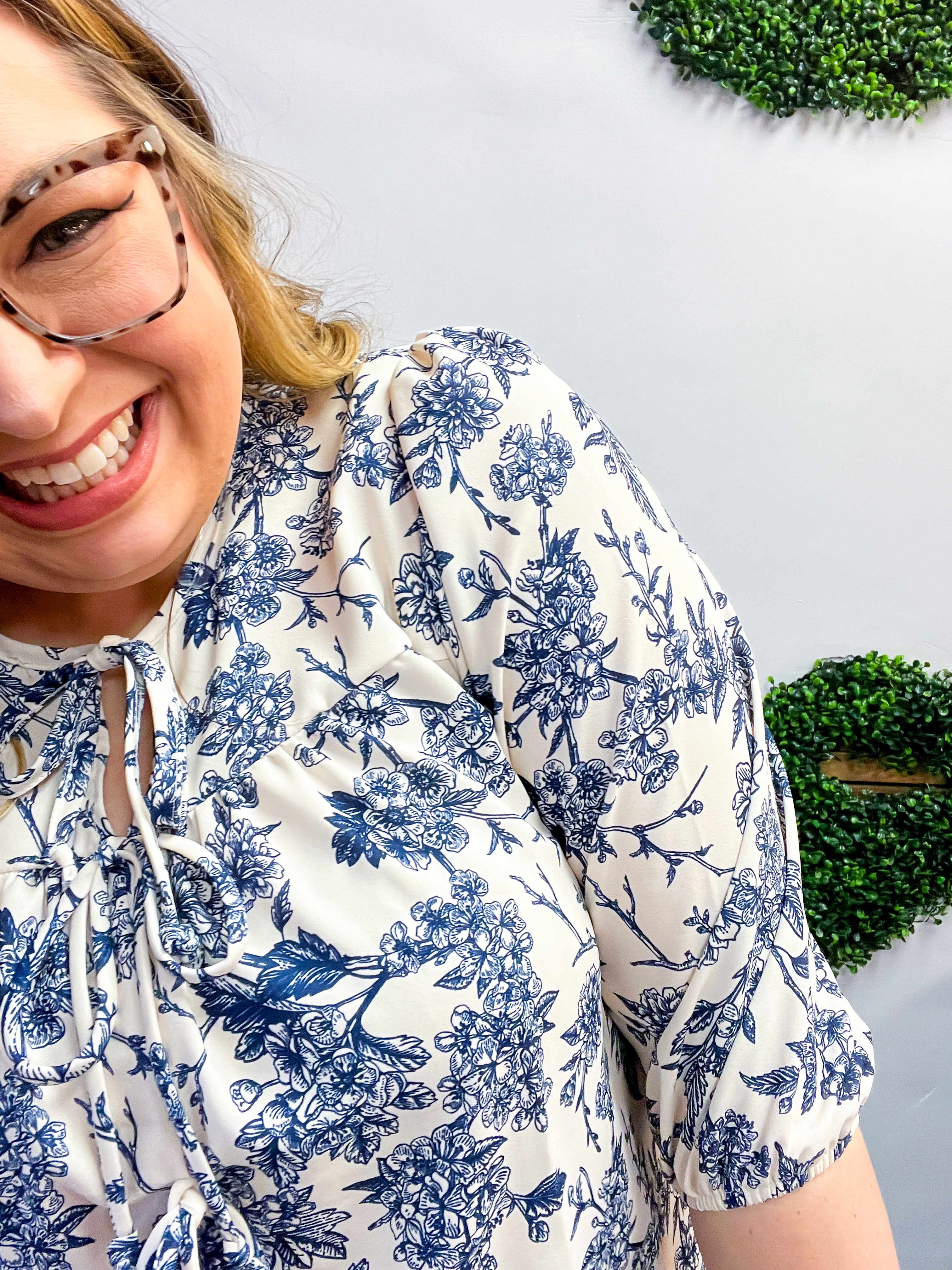 Midwest Meadow Floral Tie Top