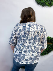Midwest Meadow Floral Tie Top