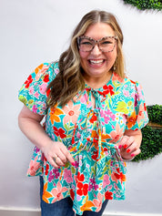 Vivid Petals Tie Top