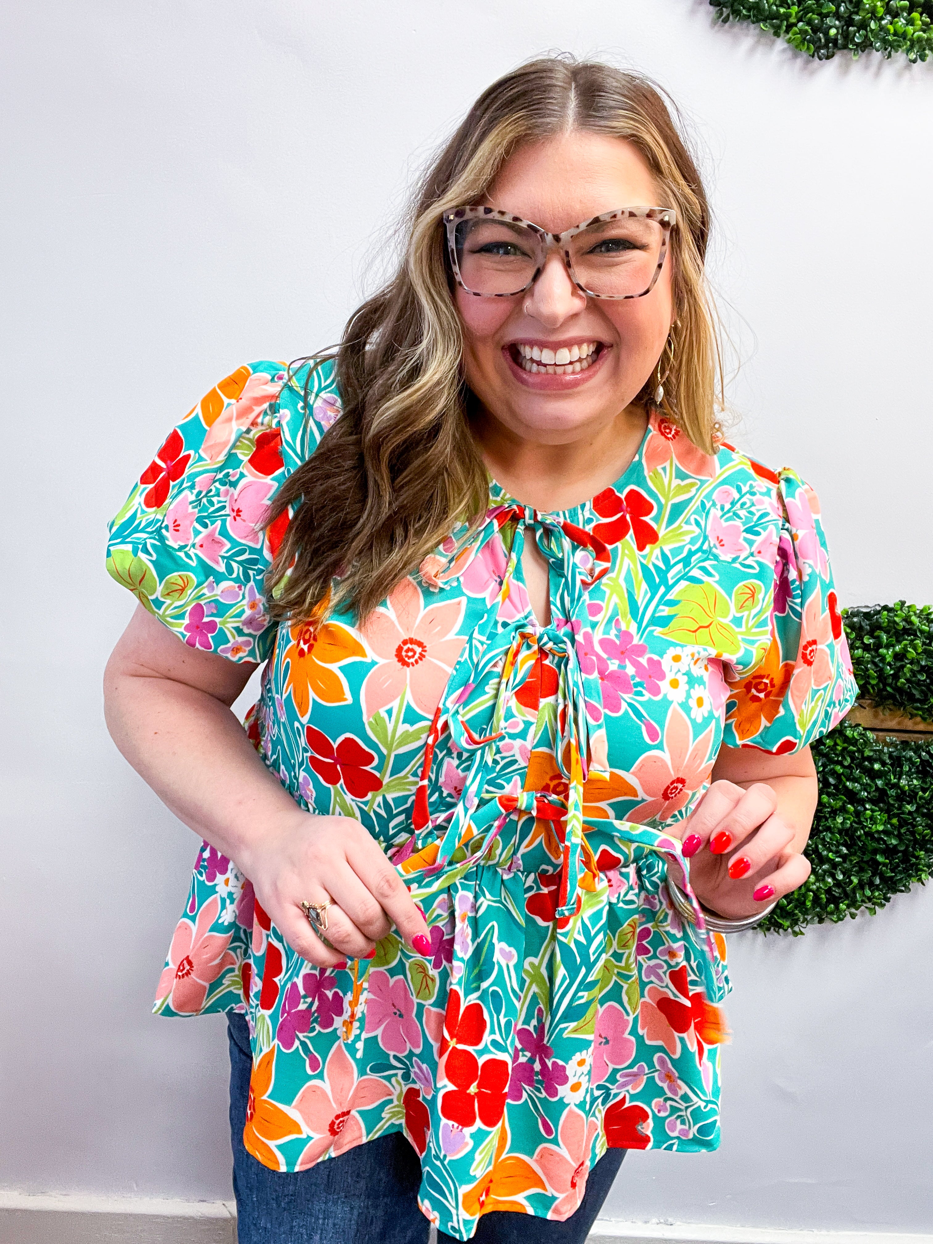 Vivid Petals Tie Top