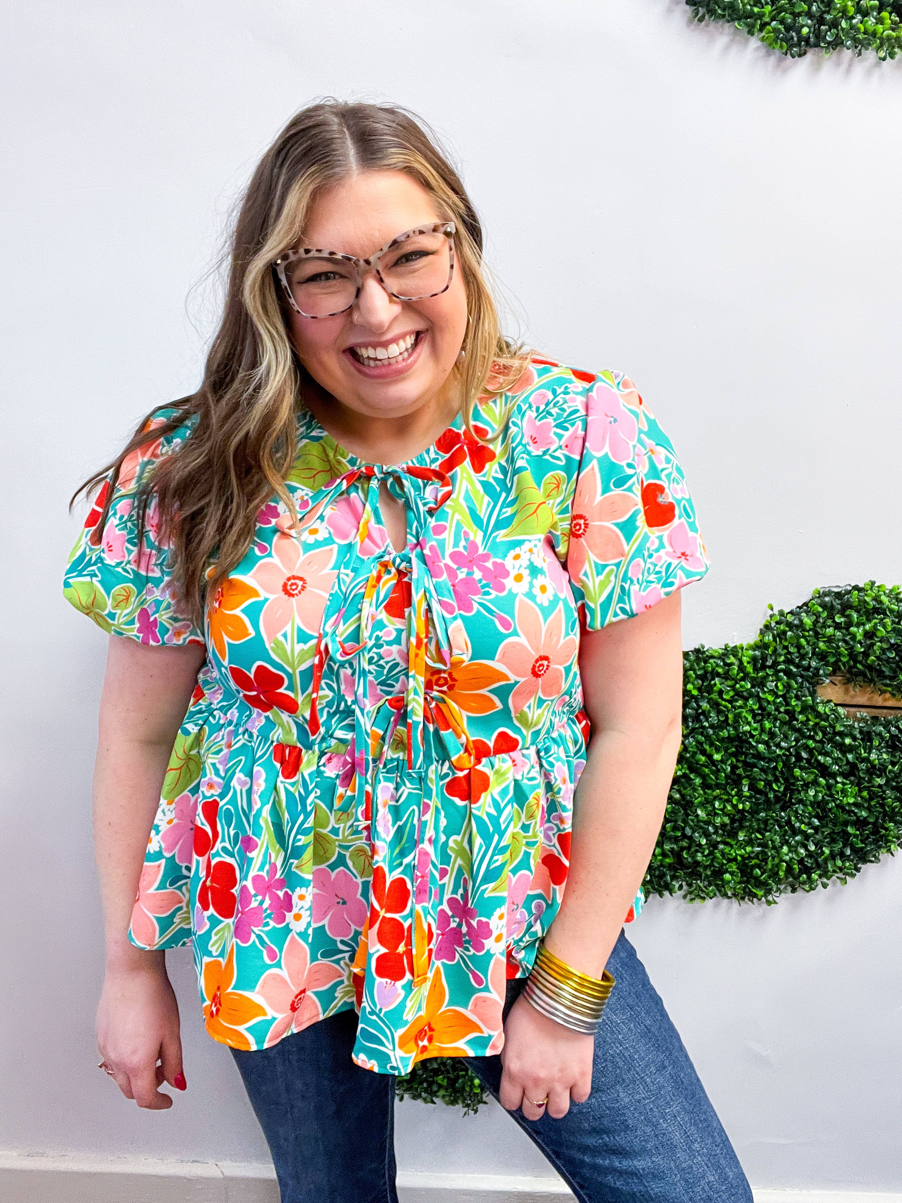Vivid Petals Tie Top