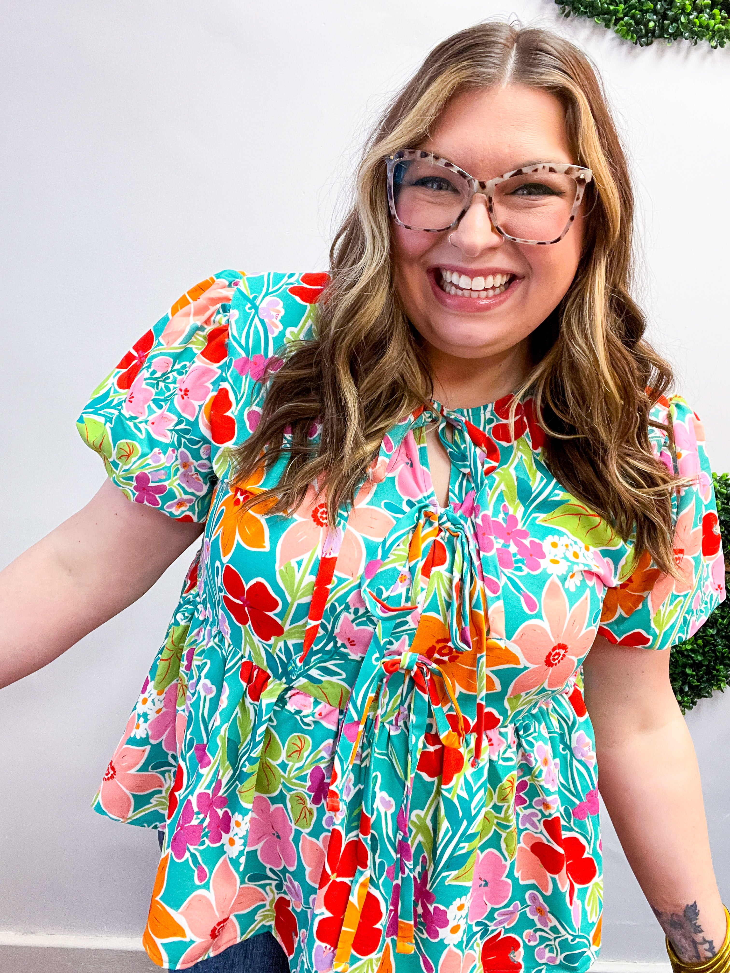 Vivid Petals Tie Top