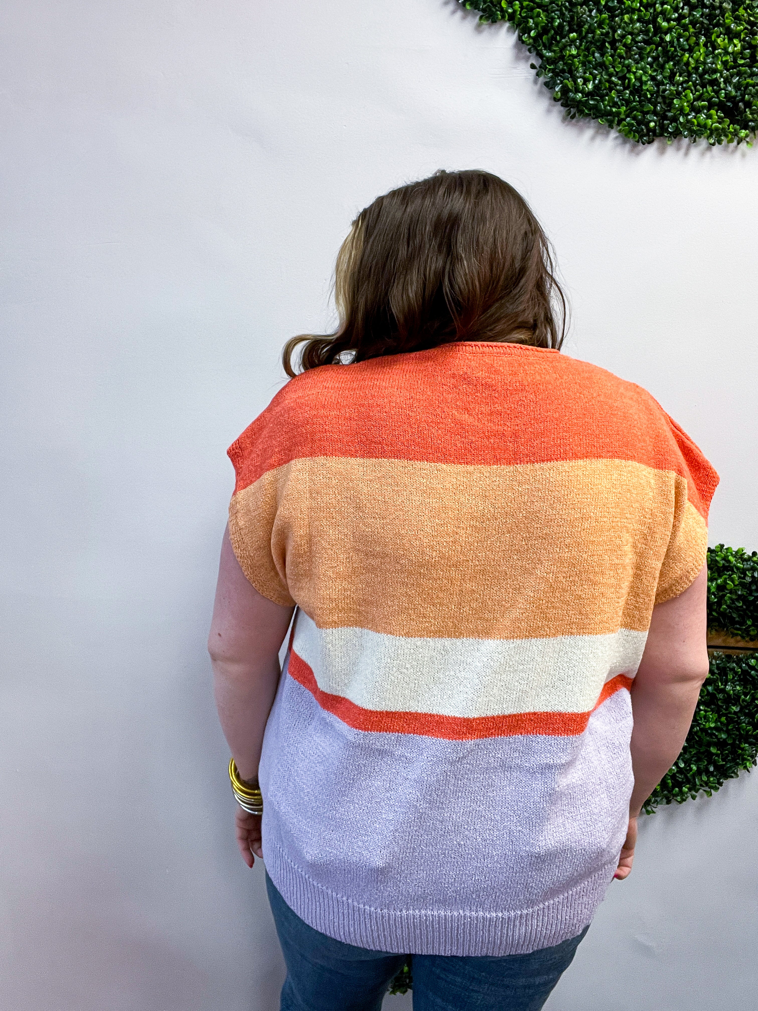 Sunset Stripes Knit Vest Top