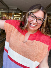 Sunset Stripes Knit Vest Top