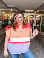 Sunset Stripes Knit Vest Top