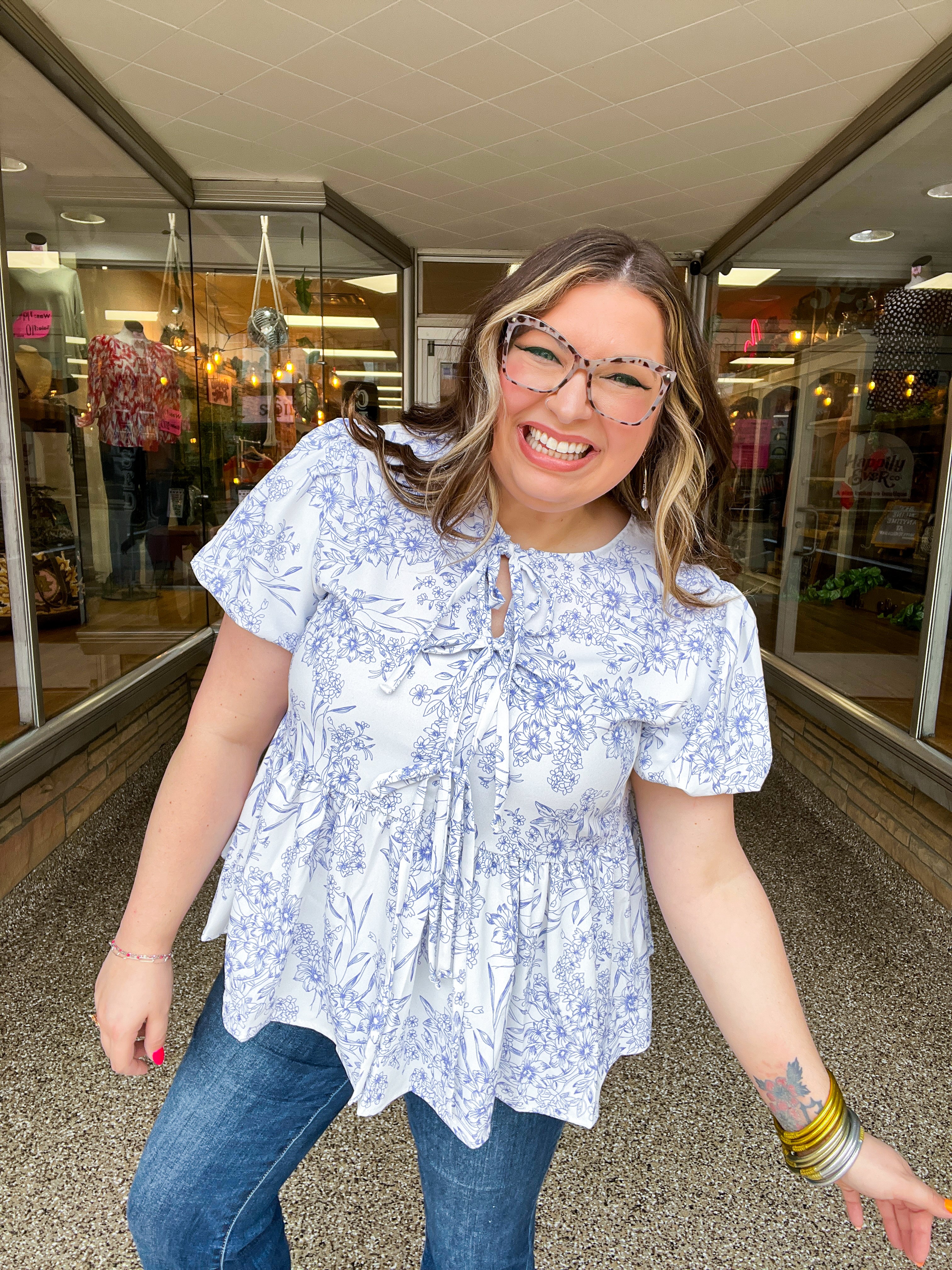 Lavender Breeze Tie Blouse